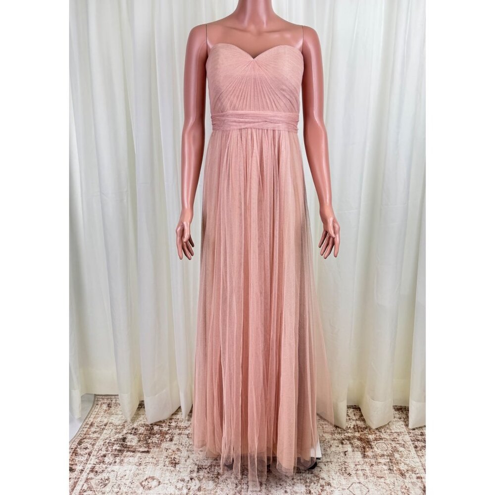 Jenny Woo Annabelle Convertible Chiffon Tulle Bridesmaid Dress Peach Size 4 - Picture 3 of 17